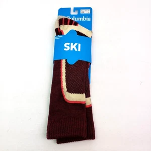 Columbia Youth Girls Size XS 13-3 Maroon Wool Medium Weight Over Calf Ski Socks - Picture 1 of 8