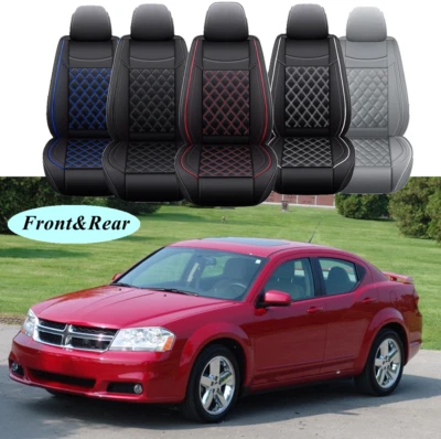 Car Seat Covers 2/5-Seater Front Rear Full Set PU Leather For Dodge Avenger - Image 1 of 4