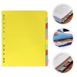 12Pcs Category Indexing Cards Pocket Binder Dividers Colored Page Markers - Picture 1 of 12