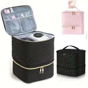 Double Layer Manicure Bag 30 Grids Cosmetic Organizer Bag Nail Polish Makeup Bag - Picture 1 of 16