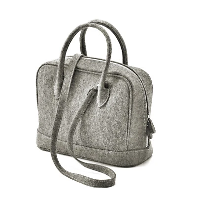 Filz Tasche grau Shopper Lili 100% Merino Design Schurwoll Filz B 32xH 24xT15cm - Bild 1 von 4