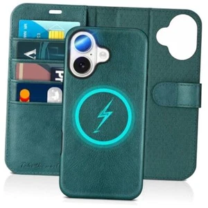 Case Detachable Wallet Case with [Wireless for iPhone 16 Textured Teal Blue - Picture 1 of 7