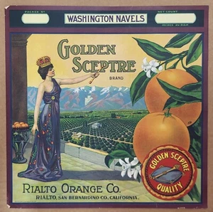 LABEL Golden Sceptre Rialto Orange Company San Bernardino California - Picture 1 of 1