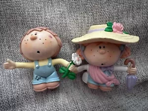 Figura Bumpkins de Fabrizio George Good 1985 niño niña flor paraguas - Imagen 1 de 8
