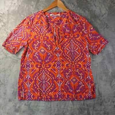 Top Diane Von Furstenberg Mujer 12 Naranja Playa Ligero Cuello en V Manga Corta Foto 1 de 4