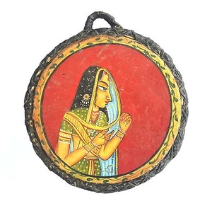 Instrumento de percusión popular Nagada pintado tradicionalmente de 8 pulgadas de RAJASTHAN - Imagen 1 de 4