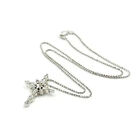 Women Cross Shaped Necklaces Pendants Unique Cubic Zirconia 925 Silver Jewelry