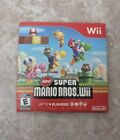 Neuf Super Mario Bros. Wii (Nintendo Wii, 2009) Bon état avec manche