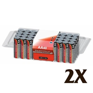 2X Tub of 40 X FUJI ENERGY AA Alkaline Batteries 1.5v LR6, L91 15A MN1500 B1025 - Picture 1 of 1