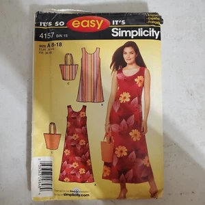 Simplicity 4157 Dress Jumper Purse Shift Easy Misses 8 10 12 14 CUT 12 - Picture 1 of 5