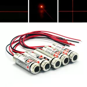 5pcs 650nm 10mW Modulo diodo laser incrociato linea punti rosso focalizzabile 3-5V 12x35mm - Foto 1 di 7