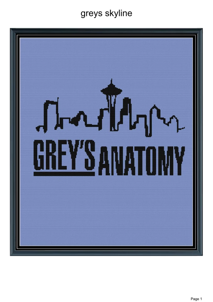 Grey's skyline crochet blanket pattern,60x72", written and graph pattern - Image 1 of 1