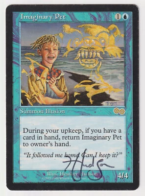 Signed Imaginary Pet HP Urza's Saga Artist Heather Hudson 1998 MTG Magic Vintage - Image 1 of 2