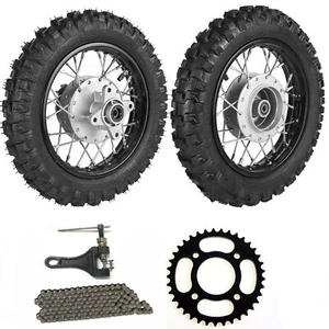 10" Wheel Tire 2.50-10 Front + Rear 1.4x10 Rim for Dirt Bike CR50 XR TTR50 70cc - Picture 1 of 9