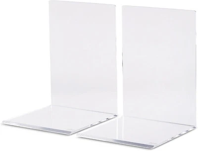 2x Buchstützen Acryl Buchständer Acryl Buchaufsteller 16x15x21cm Transparent - Bild 1 von 4