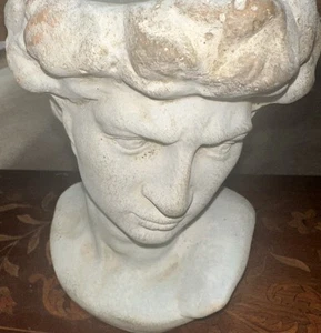 New Concrete Roman Bust Head Planter 9” - Picture 1 of 6