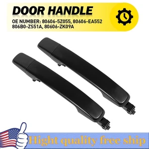 2pcs Door Handle For 2005-2015 Nissan Frontier Rear Right+Left Smooth Black S - Picture 1 of 10