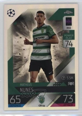 2022 Match Attax UEFA Club Competitions Chrome Preview Matheus Nunes Rookie RC - Image 1 of 2