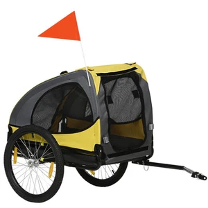 Dog Bike Trailer with Quick Release Wheels for Medium Dogs, Yellow - Picture 1 of 11