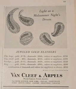1955 Van Cleef & Arpels Gold Feather Ring Earrings Pin Brooch Vintage Jewelry ad - Picture 1 of 1