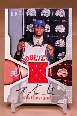 Keyon Dooling 2000-01  SPX #112 Rookie Game Worn Jersey Autographs RC 1858/2500 - Image 1 of 2