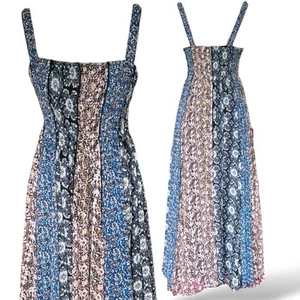 Free People Come Together Dress SZ S MIDI Smocked Floral Flowy Gothic Boho Fairy - Picture 1 of 14