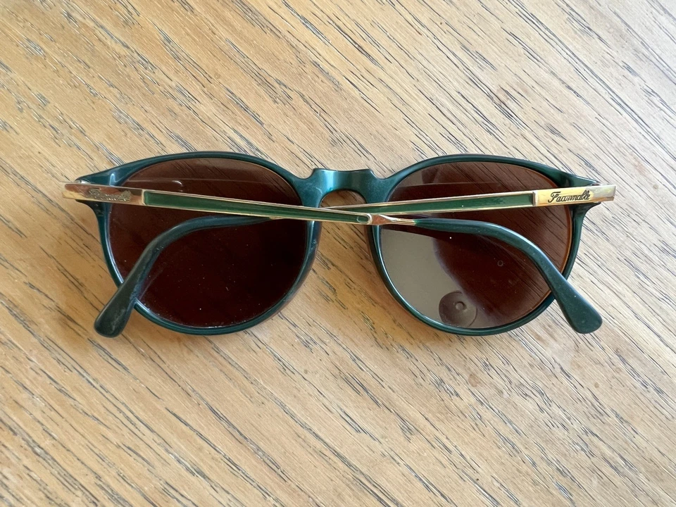 Óculos de sol vintage Faconnable tartaruga verde/marrom - Imagem 1 de 4