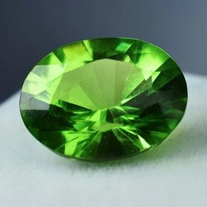 Natural GREEN Peridot 9.20 Ct CERTIFIED Diamond Cut OVAL Shape Loose Gemstone - Picture 1 of 7