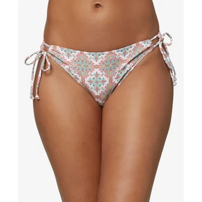 Parte inferior de bikini O'Neill Juniors Mina Alexa estampada con azulejos XS corbata lateral blanca nueva Foto 1 de 4