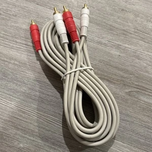 Vintage Audio Speaker Cable 2 RCA Jack Stereo Dual Male Gold Tips Patch 10ft - Picture 1 of 6