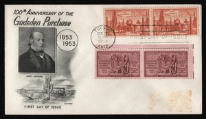 #1028 3c Gadsden Purchase-Combo, Fleetwood Damaged Flap **ANY 5=FREE SHIPPING** - Picture 1 of 2