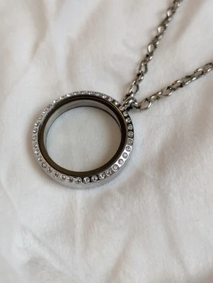 Оригами сова серебро и кристалл медальон средний, 18-20 дюймов цепочка набор из 2 замков - Изображение 1 из 4