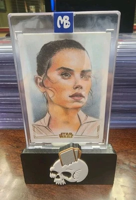 Rey 1/1 Gold Foil Sketch by Todd Aaron Smith 2025 Topps Chrome Star Wars - Image 1 of 2