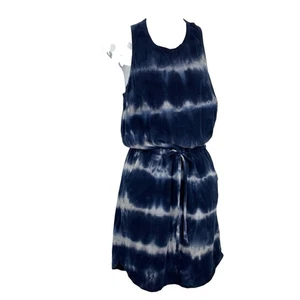 Sundry by Evereve The Weekender Kleid blau Batik Kordelzug Taille - Größe Small - Bild 1 von 9