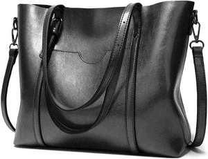 Pahajim Womens Leather Purses and Handbags Top Handle Satchel Bags 1black - Picture 1 of 7
