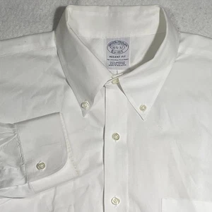 Brooks Brothers Button Down Shirt Mens 16.5 - 32 White Long Sleeve Supima Cotton - Picture 1 of 7