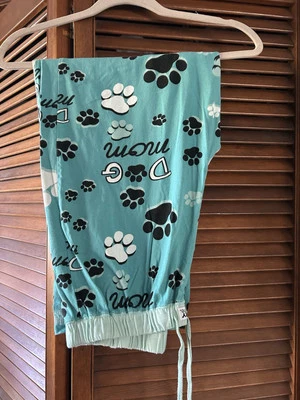 "Dog Mom" PJ/Lounge Pants "Lazy One" Multicolor on green Sz M Preowned - Image 1 of 4