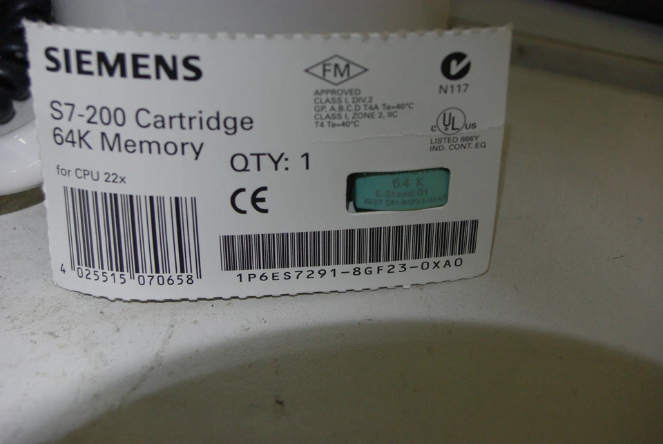 SIEMENS S7-200 6ES7-291-8GF23-0XA0 64k Memory Module - BRAND NEW Fact Sealed  - Image 1 of 1