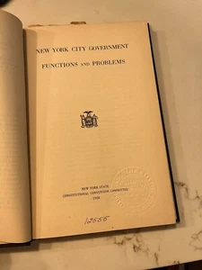 1938 New York  City Government Functions & Problems HC - Picture 1 of 5