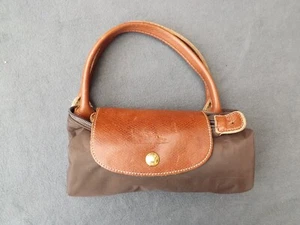 Longchamp Le Pliage Foldable Leather Trim Large Brown Bag Travel Weekend UK post - Picture 1 of 14