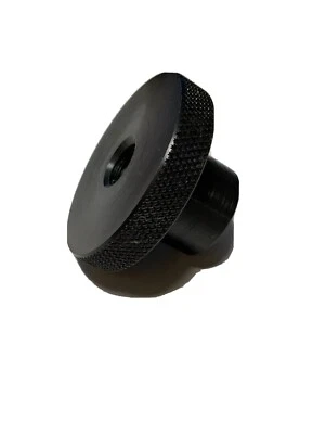 TQM 1 1/2" Black Oxide Steel Knurled Knob, 5/16-18 Threaded Through-Hole, KKT-13A
