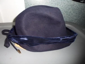 Vintage Lazarus Ladies Women Size Small Blue Felt Hat 1102 - Picture 1 of 8