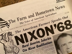Republican Farm & Hometown Newspaper Nixon '68 VINTAGE - Bild 1 von 2