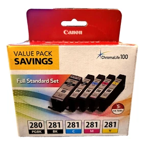 Genuine Canon 280/281 Full Standard Set Ink Cartridges - NEW/SEALED - FAST SHIP - Picture 1 of 3