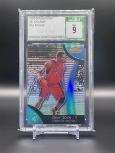 2007-08 Topps Finest - Blue Refractor #11 Chris Bosh 100/199 CSG 9 - Bild 1 von 2
