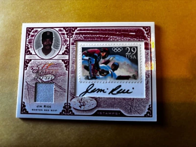 Jim Rice 2005 Leaf Century Collection Olympic Stamps #S-50 Autograph 2/14 WOW - Image 1 of 2
