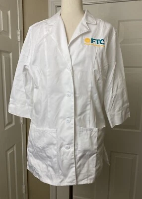 Cherokee Womens Florida Technical College Lab Coat Sz SMALL White Medical Jacket - Image 1 of 4