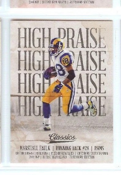 MARSHALL FAULK 2018 PANINI CLASSICS INSERT HIGH PRAISE #12 ST. LOUIS RAMS  - Image 1 of 1