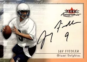Fleer Jay Fiedler 2000 "Autographics" Miami Dolphins autógrafo automático - Imagen 1 de 2