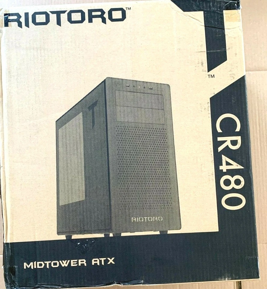 Mid Tower Case, RIOTORO CR480 Gaming Case with Clear Window Panel - Image 1 of 4